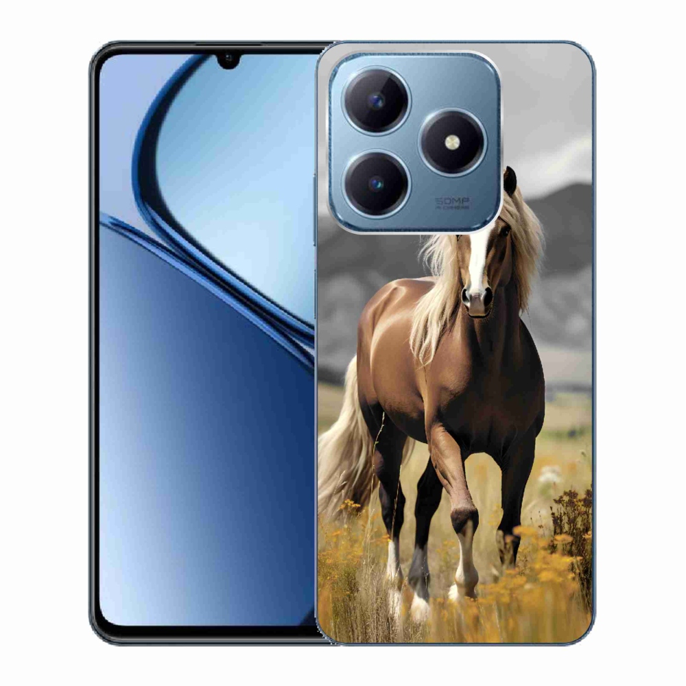 Gelový kryt mmCase na Realme C63 - hnědý kůň 1