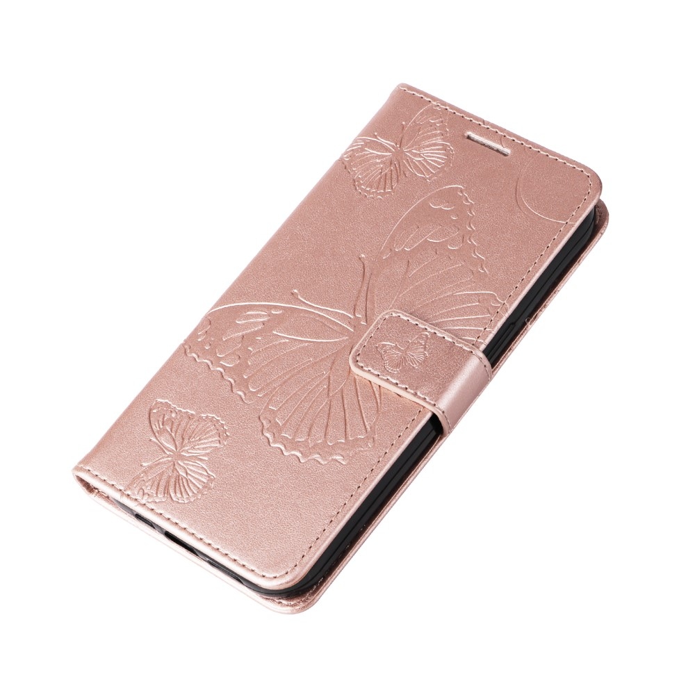 Big Butterfly knížkové pouzdro na iPhone 16e - růžovozlaté