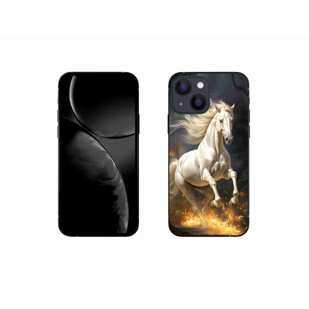 Gelový kryt mmCase na iPhone 13 mini - bílý kůň 2