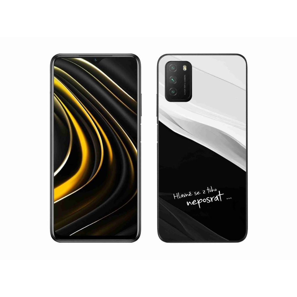 Gelový kryt mmCase na Xiaomi Poco M3 - vtipný text 13 černobílé pozadí