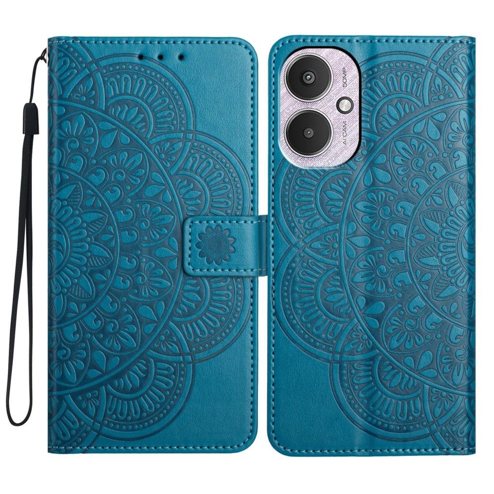 Mandala knížkové pouzdro na Xiaomi Redmi 13C 5G - modré