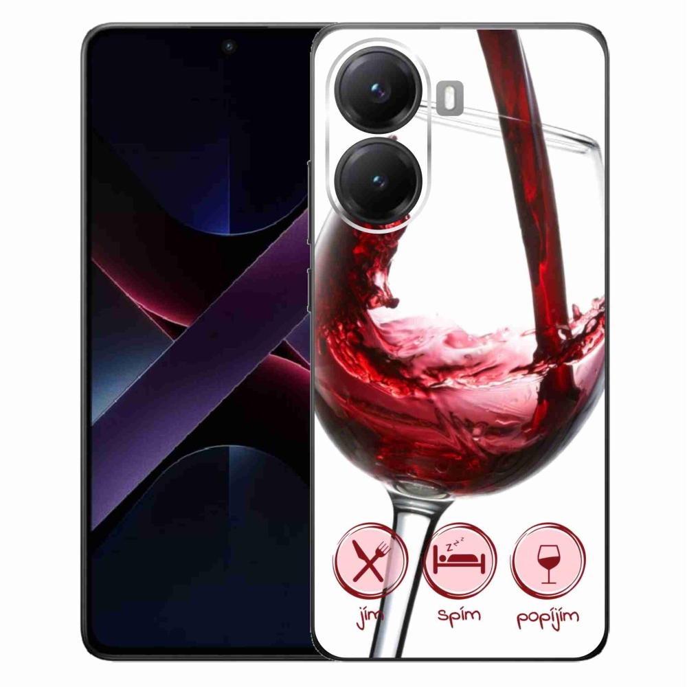 Gelový kryt mmCase na Xiaomi Poco X7 Pro 5G - sklenička vína červené