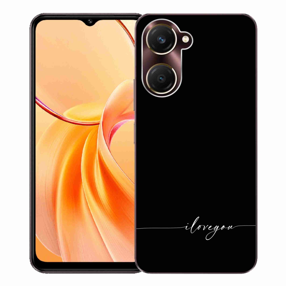 Gelový kryt mmCase na Vivo Y28s 5G - I love you černé pozadí