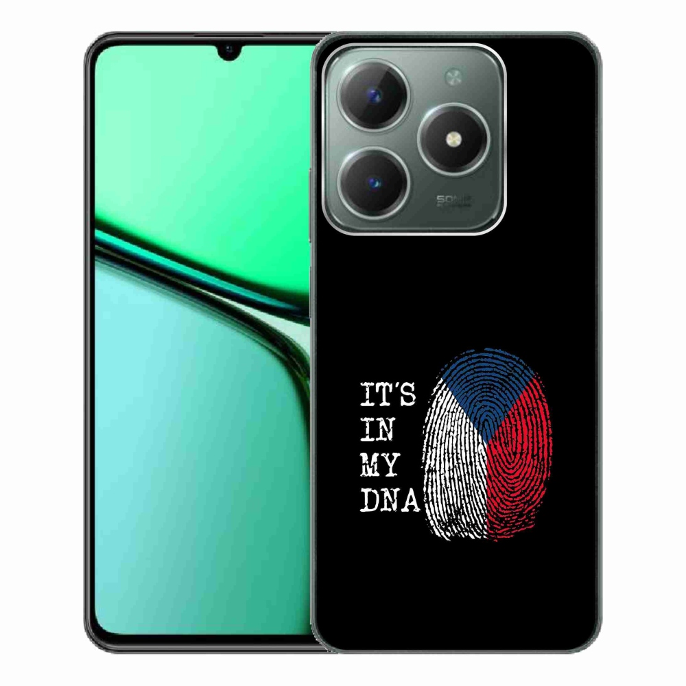 Gelový kryt mmCase na Realme C61 - vlajka otisk prstu černé pozadí