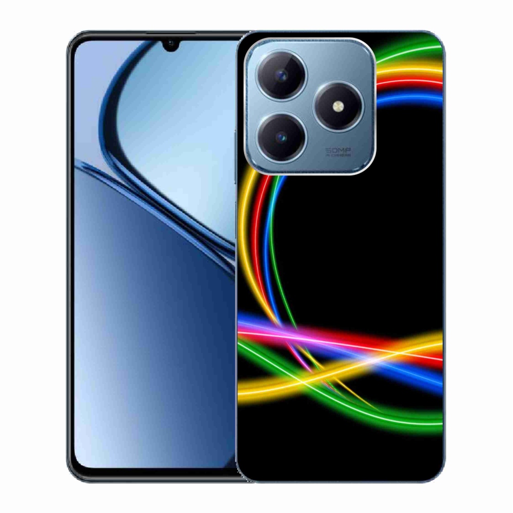 Gelový obal mmCase na Realme C63 - neonové kruhy