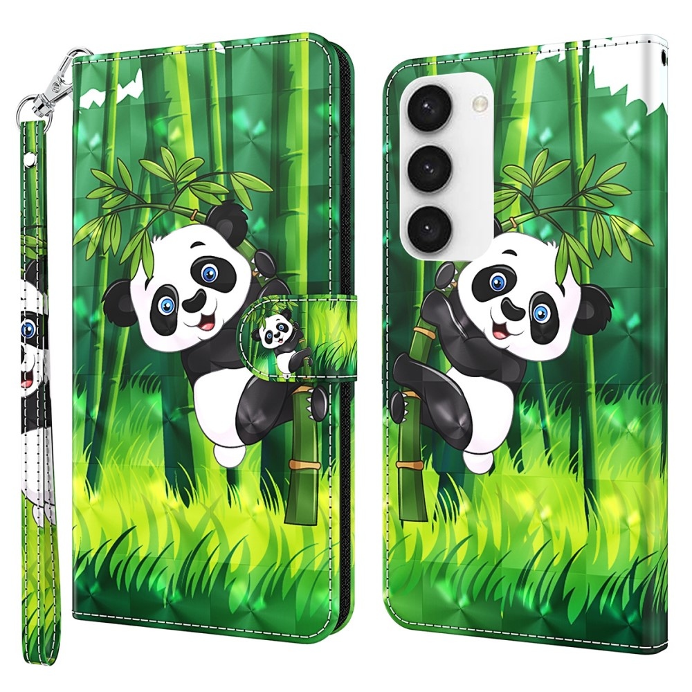 Print knížkové pouzdro na Samsung Galaxy S24 - panda na bambusu
