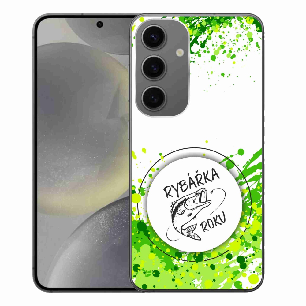 Gelový kryt mmCase na Samsung Galaxy S24+ - rybářka roku bílé pozadí