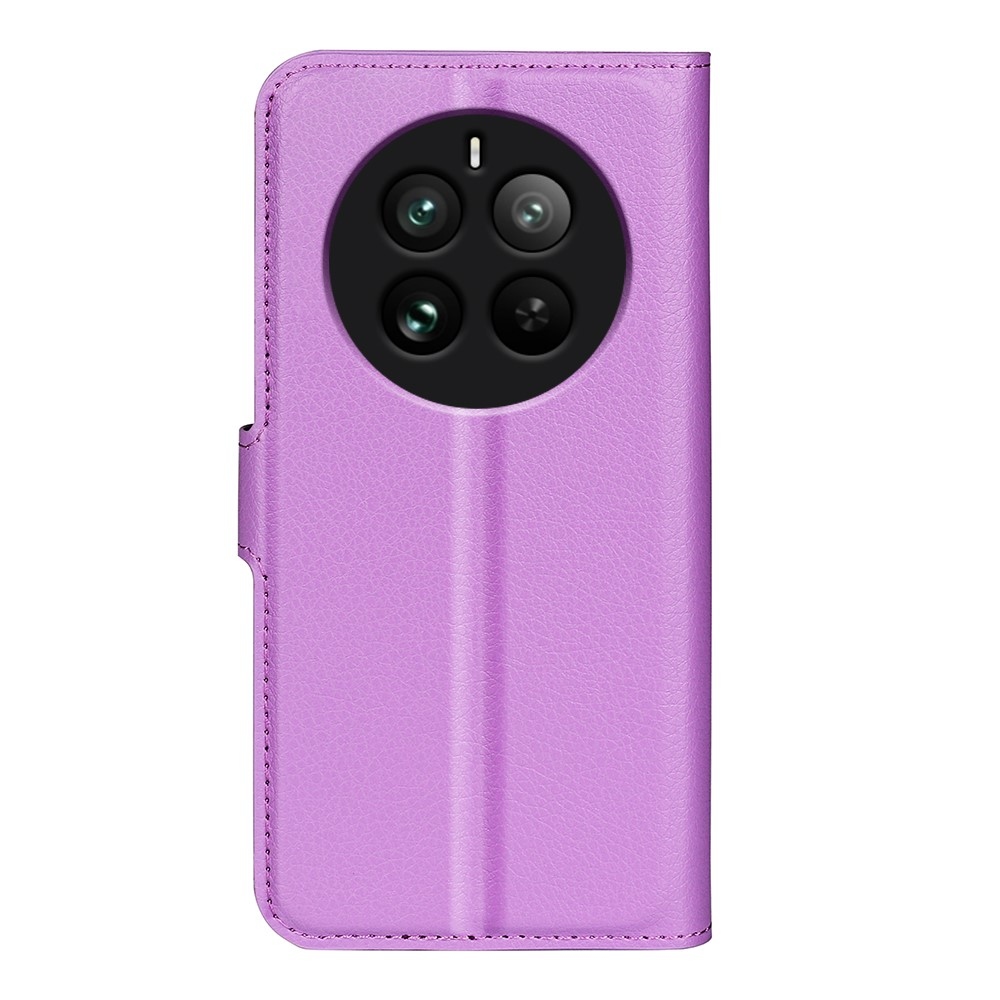 Litchi knížkové pouzdro na Realme 12 Pro 5G/12 Pro+ 5G - fialové