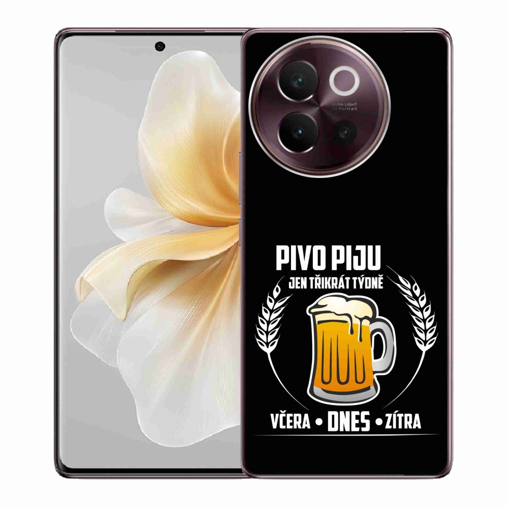 Gelový kryt mmCase na Vivo V40 Lite 5G - pivní motiv černé pozadí