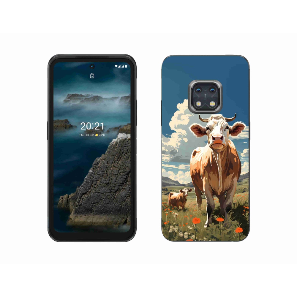 Gelový kryt mmCase na Nokia XR20 - krávy na louce
