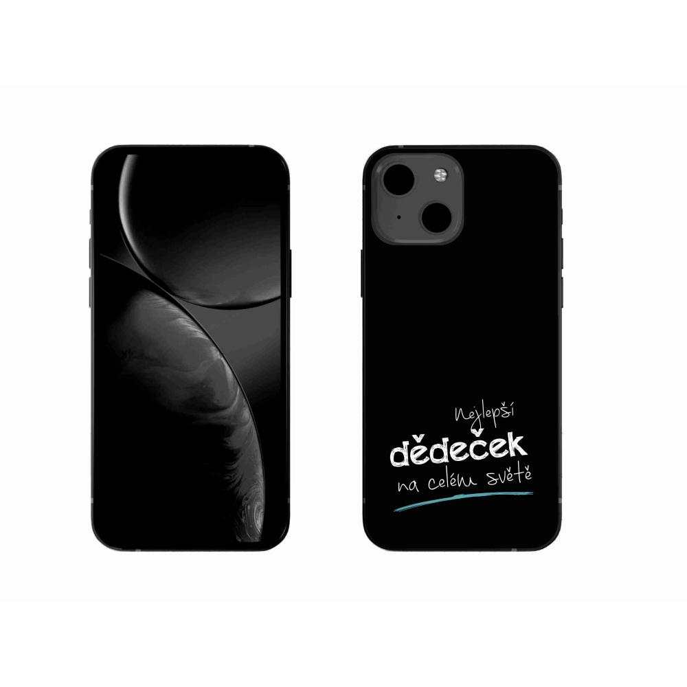 Gelový kryt mmCase na iPhone 13 6.1 - nejlepší dědeček 3 černé pozadí