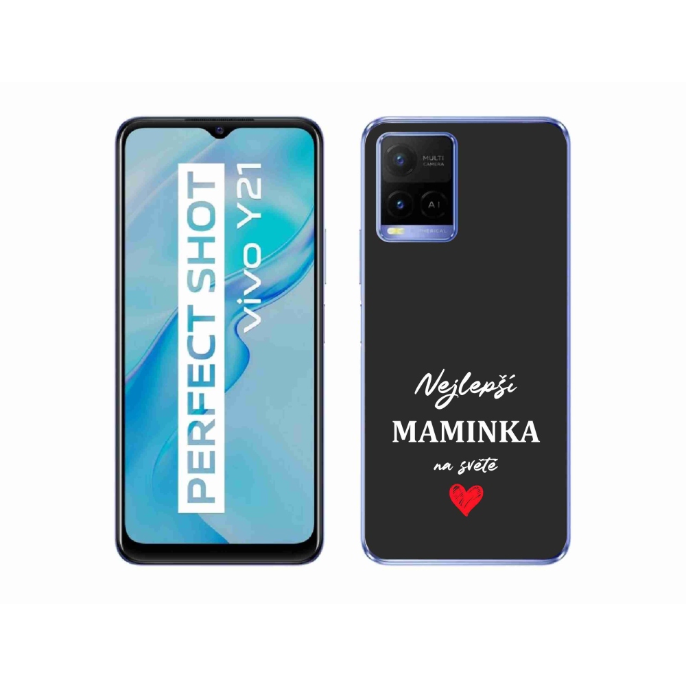 Gelový kryt mmCase na Vivo Y21/Y21s/Y33s - nejlepší maminka 1 černé pozadí