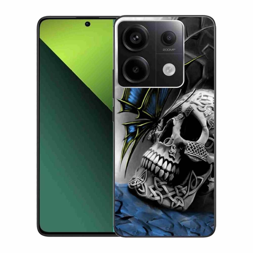 Gelový kryt mmCase na Xiaomi Redmi Note 13 Pro 5G/Poco X6 5G - motýl a lebka