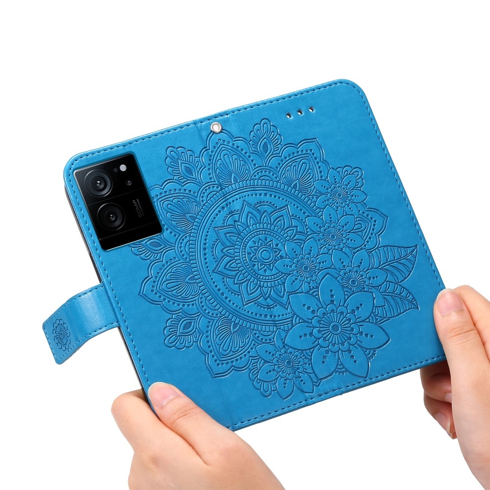 Mandala knížkové pouzdro na Xiaomi 13T/13T Pro - modré