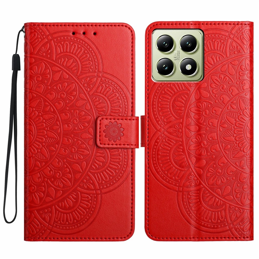 Mandala knížkové pouzdro na Xiaomi 15T - červené