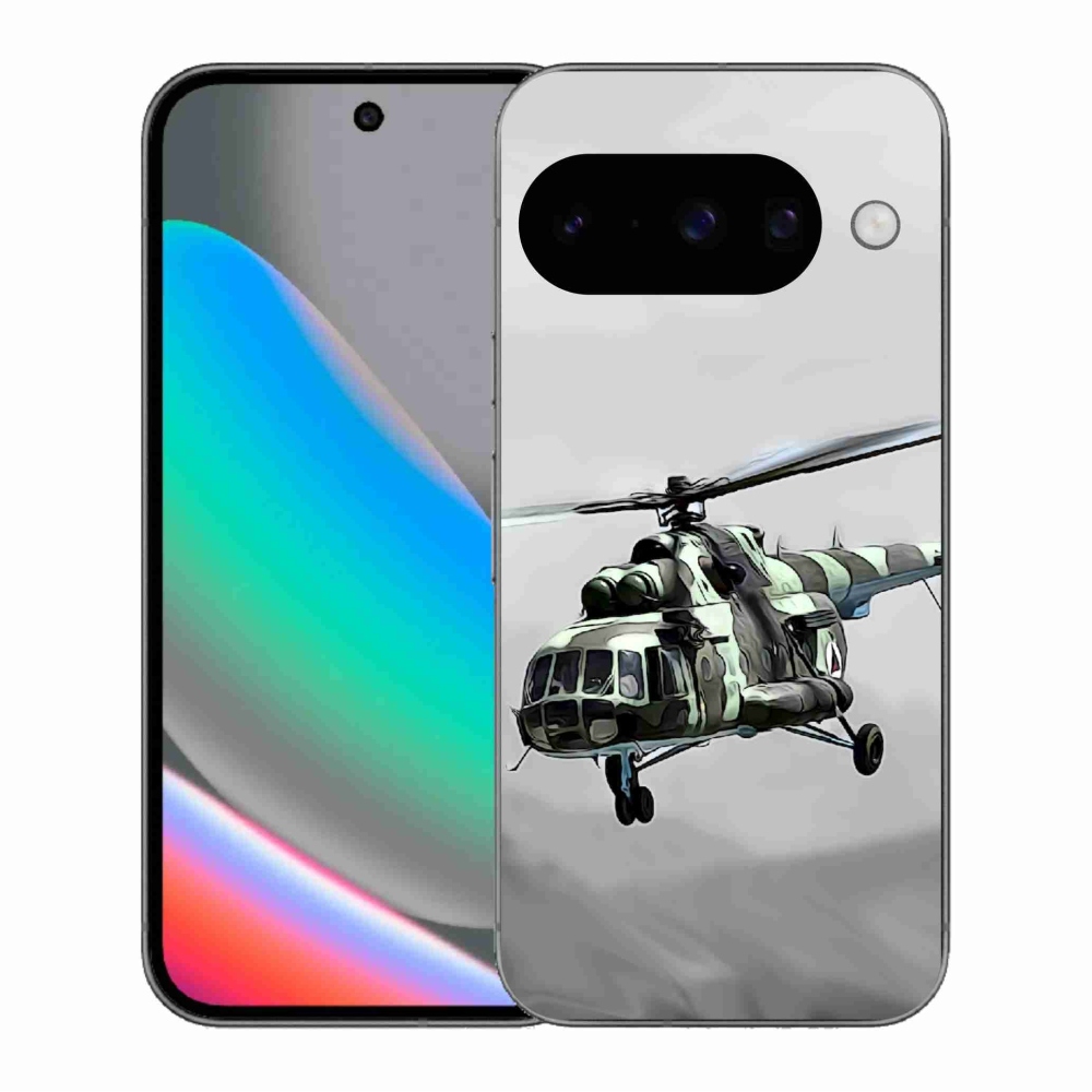 Gelový kryt mmCase na Google Pixel 10 - vojenský vrtulník