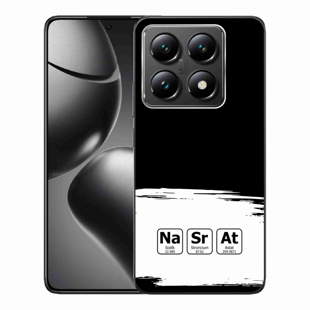 Gelový kryt mmCase na Xiaomi 14T - chemické prvky bíločerné pozadí