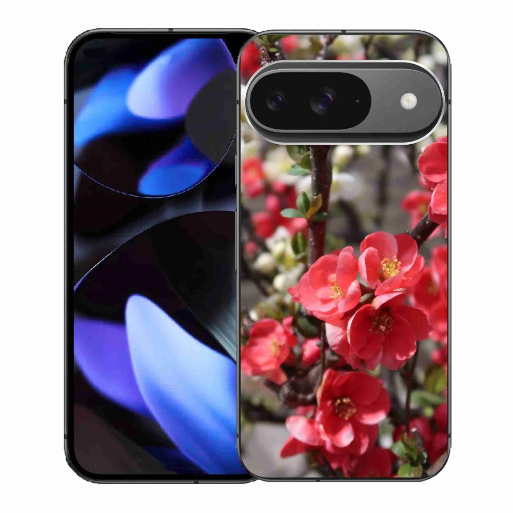 Gelový kryt mmCase na Google Pixel 9/9 Pro - červené květy