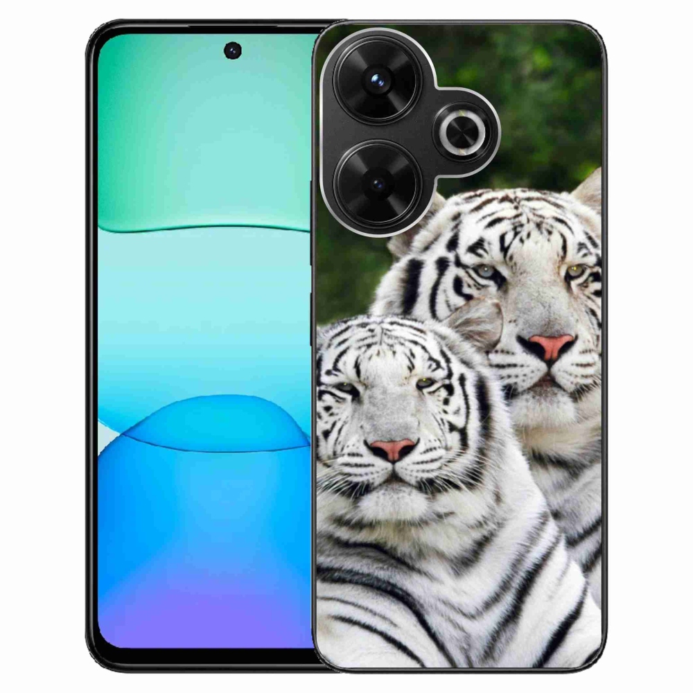 Gelový obal mmCase na Xiaomi Redmi 13 4G/Poco M6 4G - bílí tygři