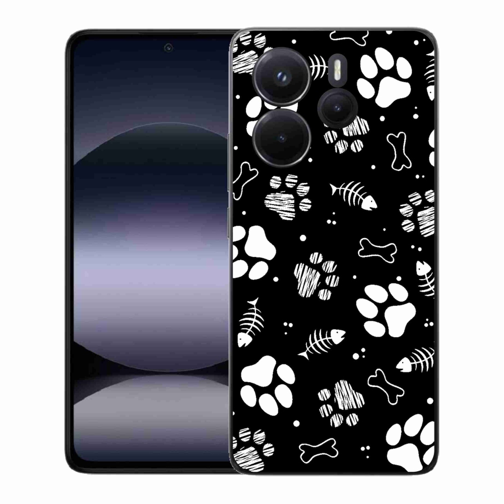 Gelový kryt mmCase na Xiaomi Redmi Note 14 - psí tlapky