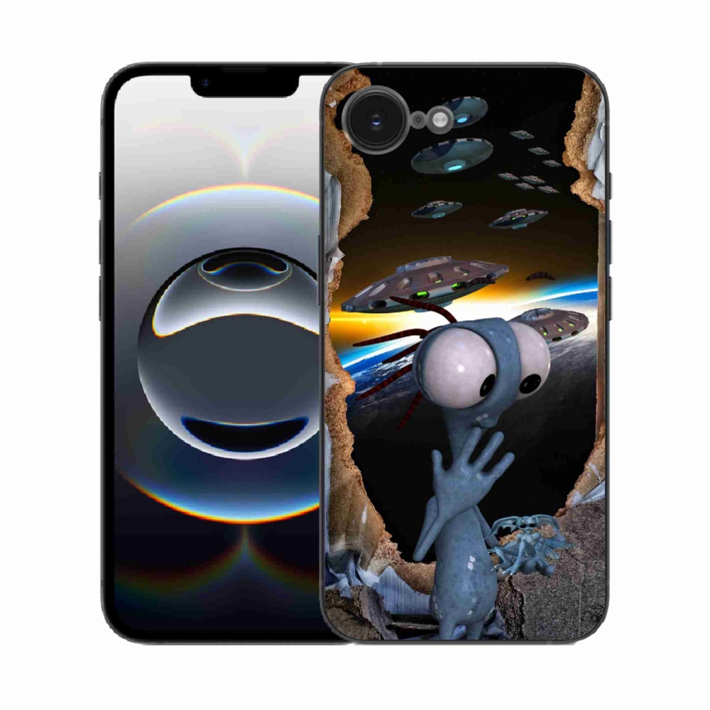 Gelový kryt mmCase na iPhone 16e - mimozemšťan