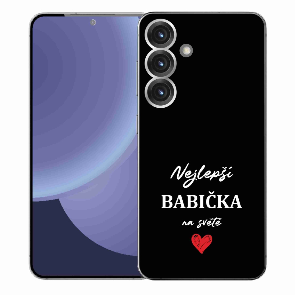 Gelový kryt mmCase na Samsung Galaxy S25+ - nejlepší babička 1 černé pozadí