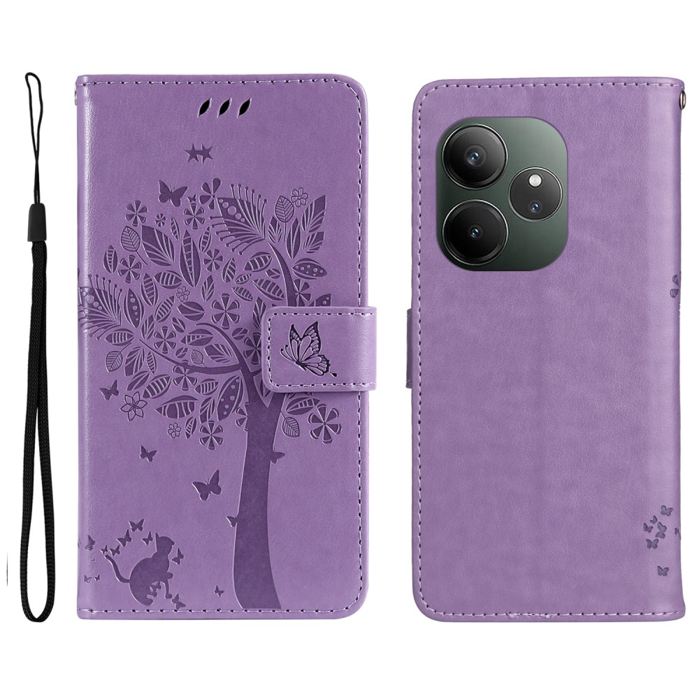 Tree knížkové pouzdro na Realme GT 6 5G/GT 6T 5G - světlefialové