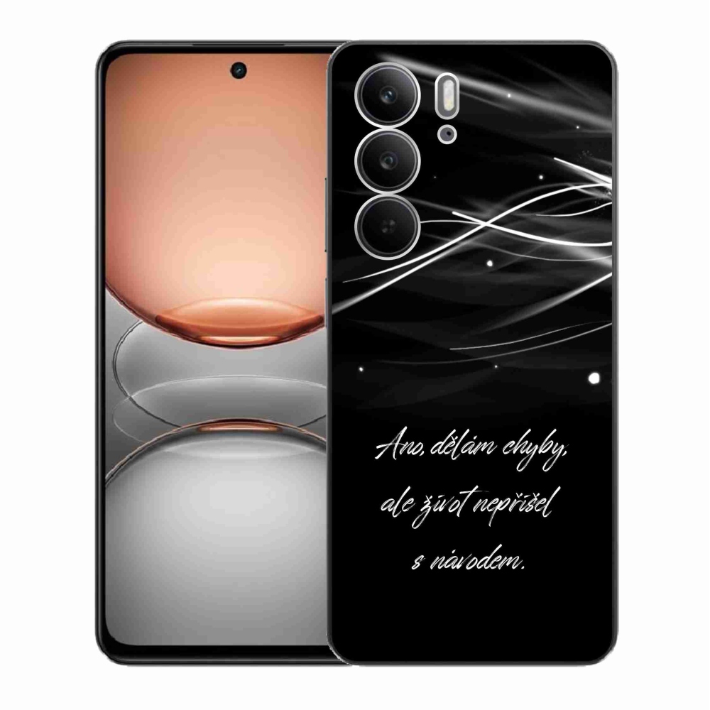 Gelový kryt mmCase na Realme C75 - citát černé pozadí