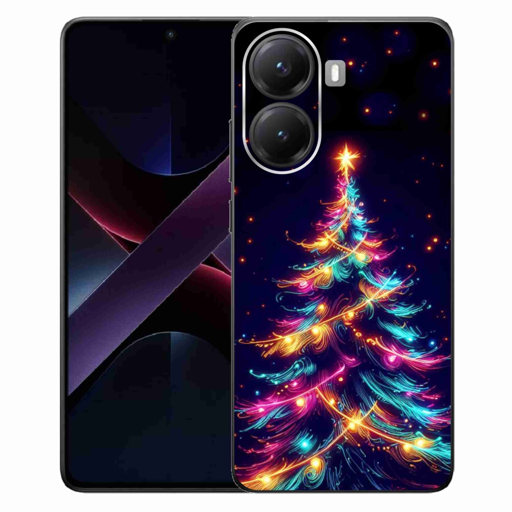 Gelový kryt mmCase na Xiaomi Poco X7 Pro 5G - neonový vánoční stromek