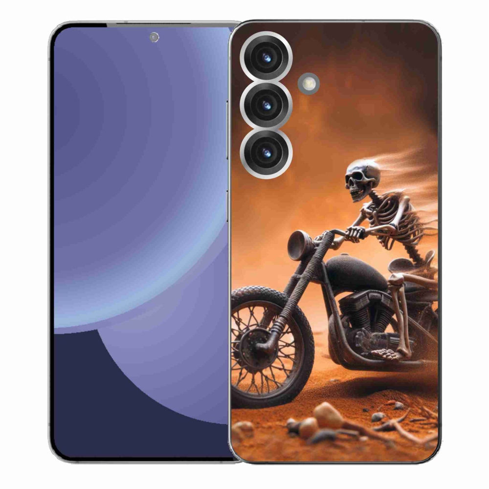Gelový kryt mmCase na Samsung Galaxy S25+ - kostra na motorce