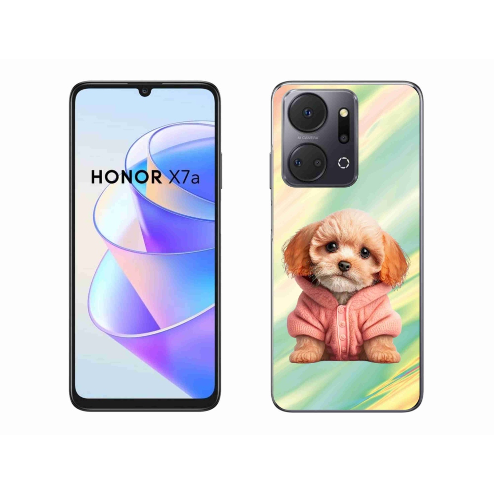 Gelový kryt mmCase na Honor X7a - štěně ve svetru