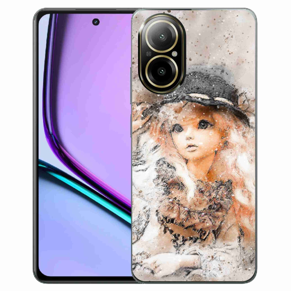 Gelový kryt mmCase na Realme C67 - holčička s kloboukem