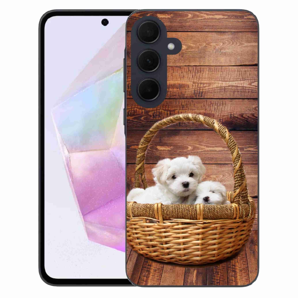 Gelový kryt mmCase na Samsung Galaxy A35 5G - štěňátka