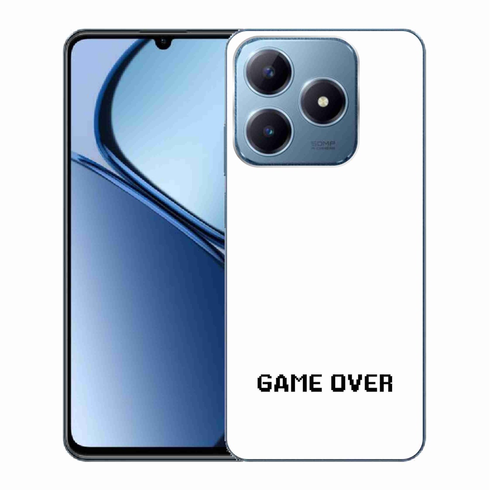 Gelový kryt mmCase na Realme C63 - game over bílé pozadí