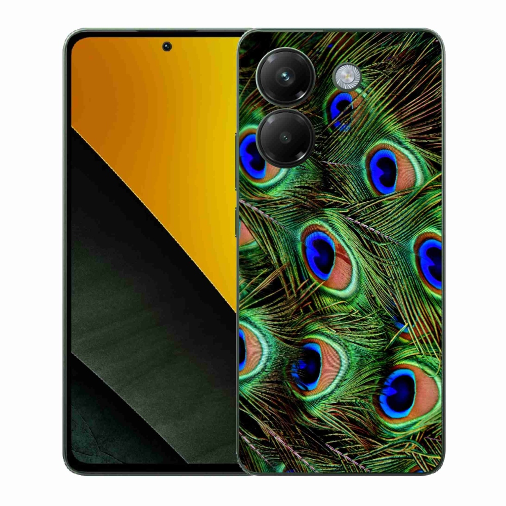 Gelový kryt mmCase na Xiaomi Poco M7 Pro 5G - paví peří