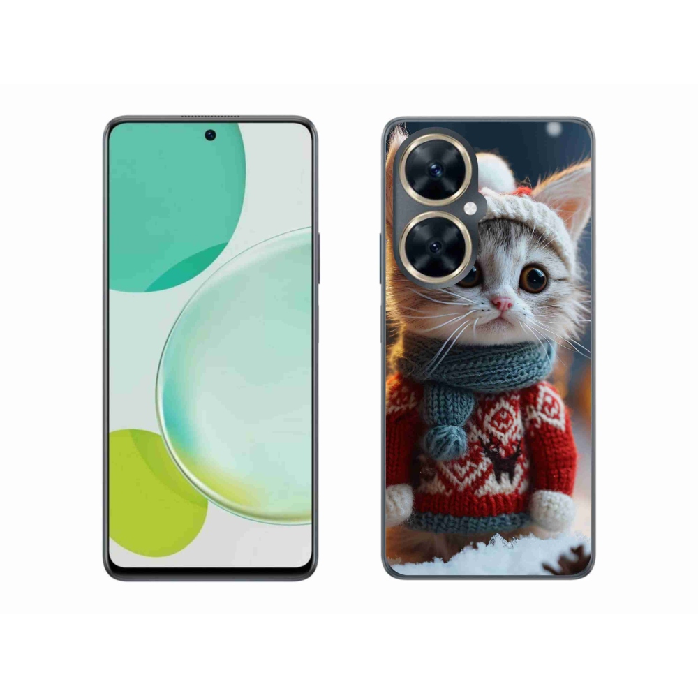 Gelový kryt mmCase na Huawei Nova 11i - kotě ve svetru