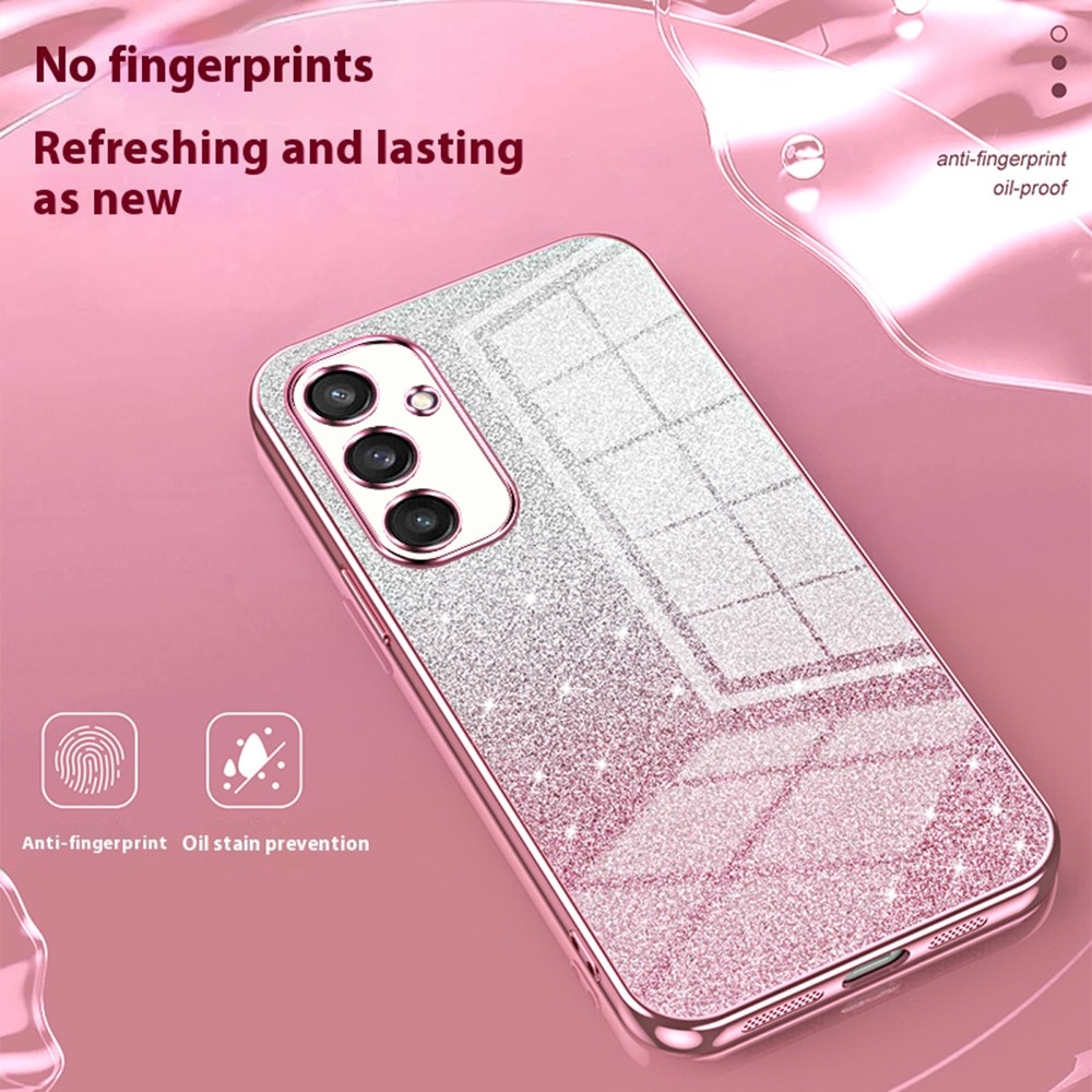 Cut gelový třpytivý obal na Samsung Galaxy S25 - růžový