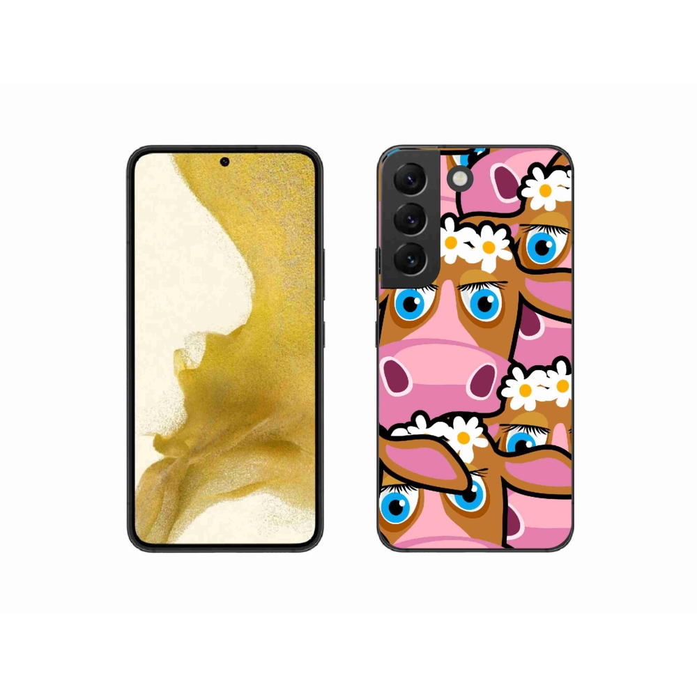 Gelový kryt mmCase na Samsung Galaxy S22 5G - kreslené kravičky