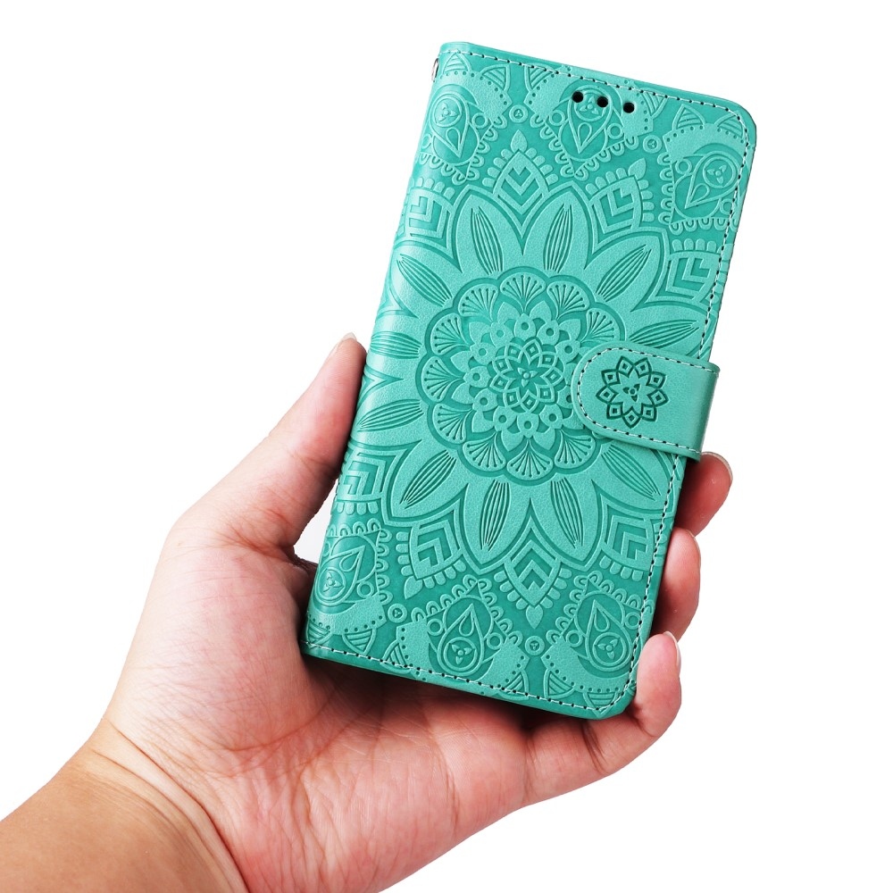 Sunflower knížkové pouzdro na Samsung Galaxy M55 5G - modrozelené