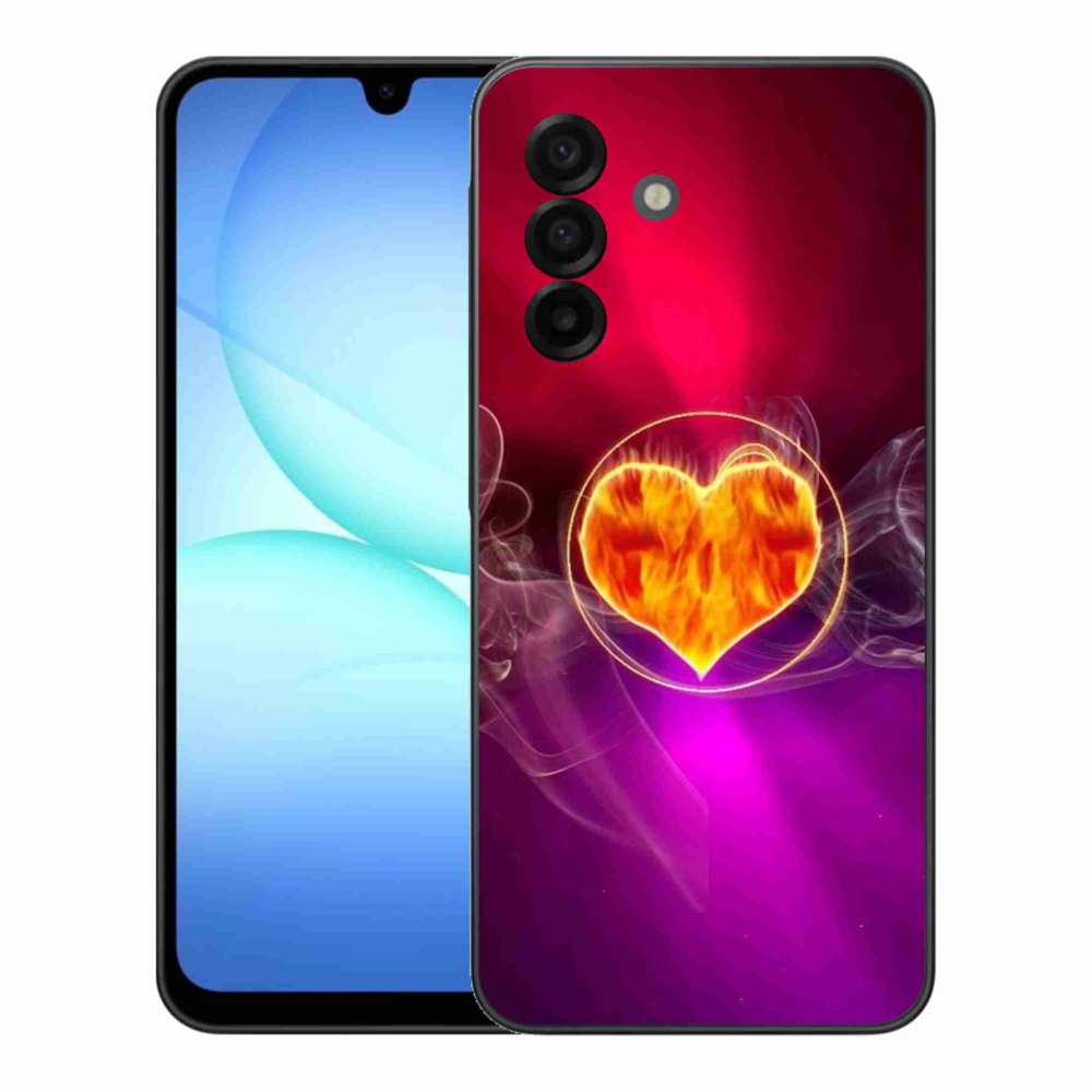Gelový kryt mmCase na Samsung Galaxy A17 4G/5G - ohnivé srdce