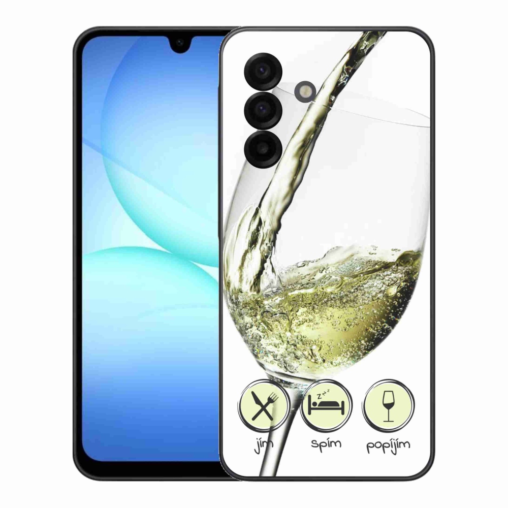 Gelový kryt mmCase na Samsung Galaxy A17 5G - sklenička vína bílé