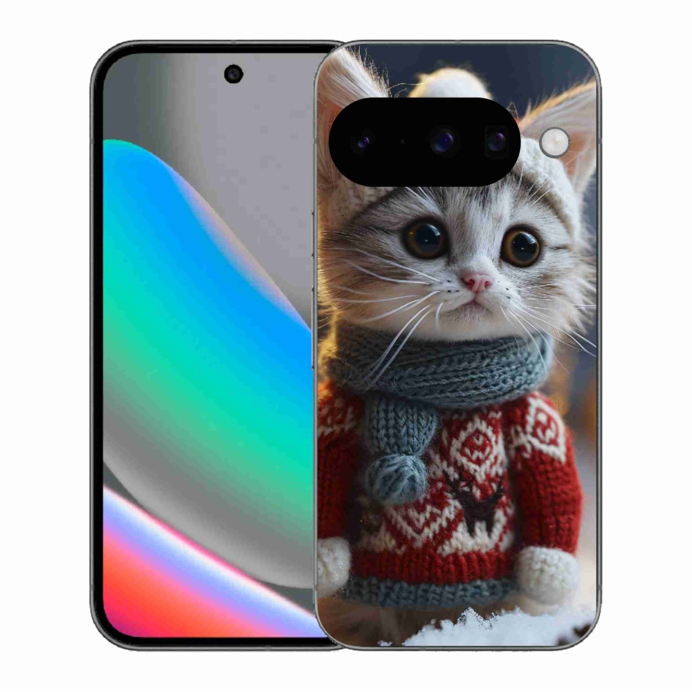 Gelový kryt mmCase na Google Pixel 10 - kotě ve svetru