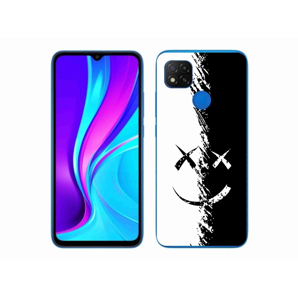 Gelový kryt mmCase na Xiaomi Redmi 9C - černobílý smajlík