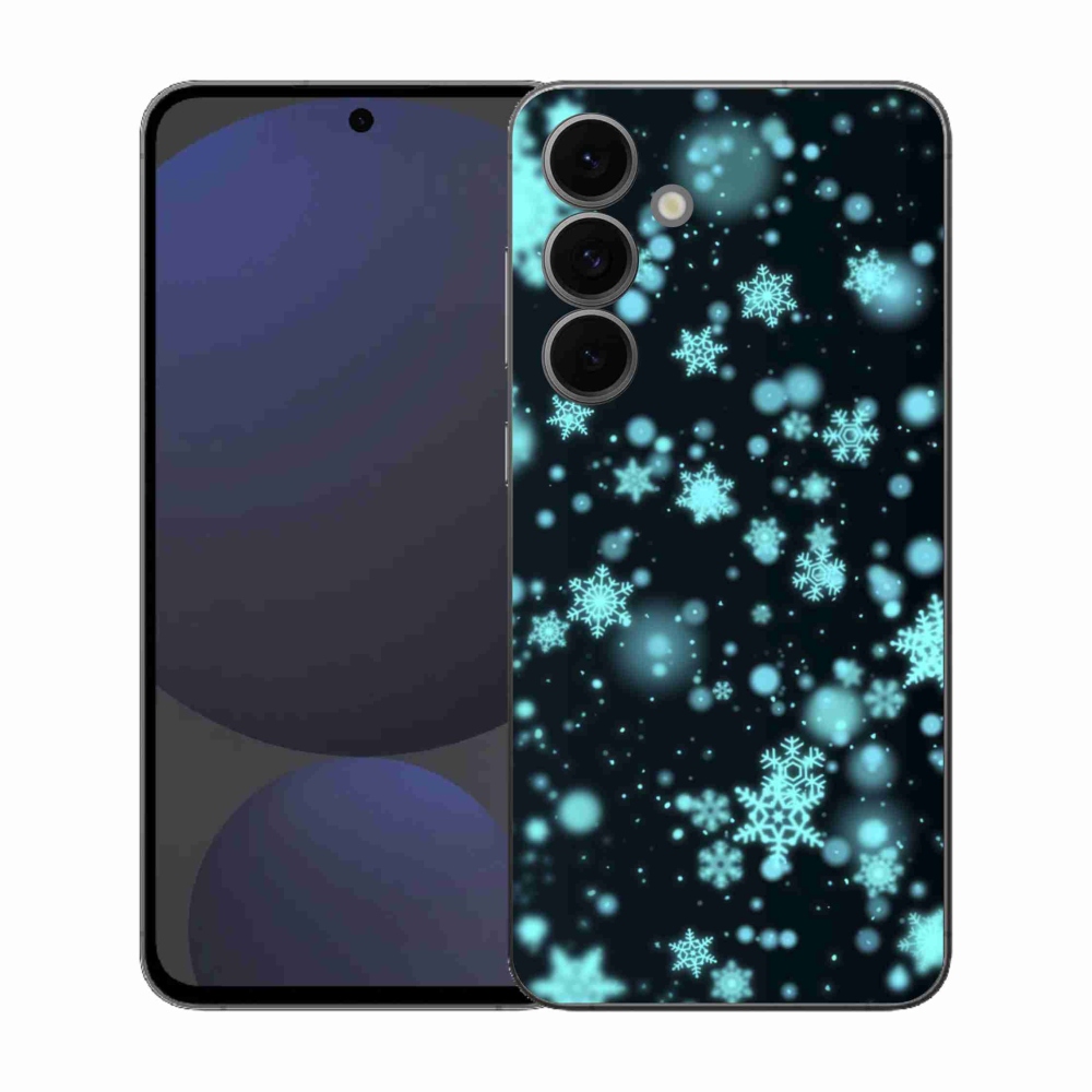 Gelový kryt mmCase na Samsung Galaxy S25 FE - sněhové vločky 1