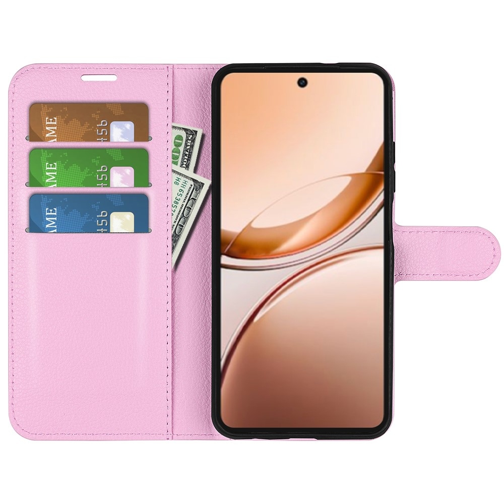 Litchi knížkové pouzdro na Vivo V50 Lite 4G/5G - růžové