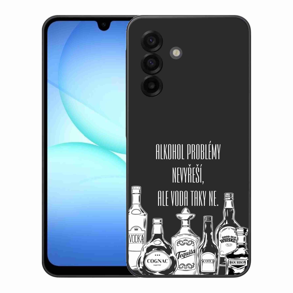 Gelový kryt mmCase na Samsung Galaxy A17 4G/5G - vtipný text černé pozadí