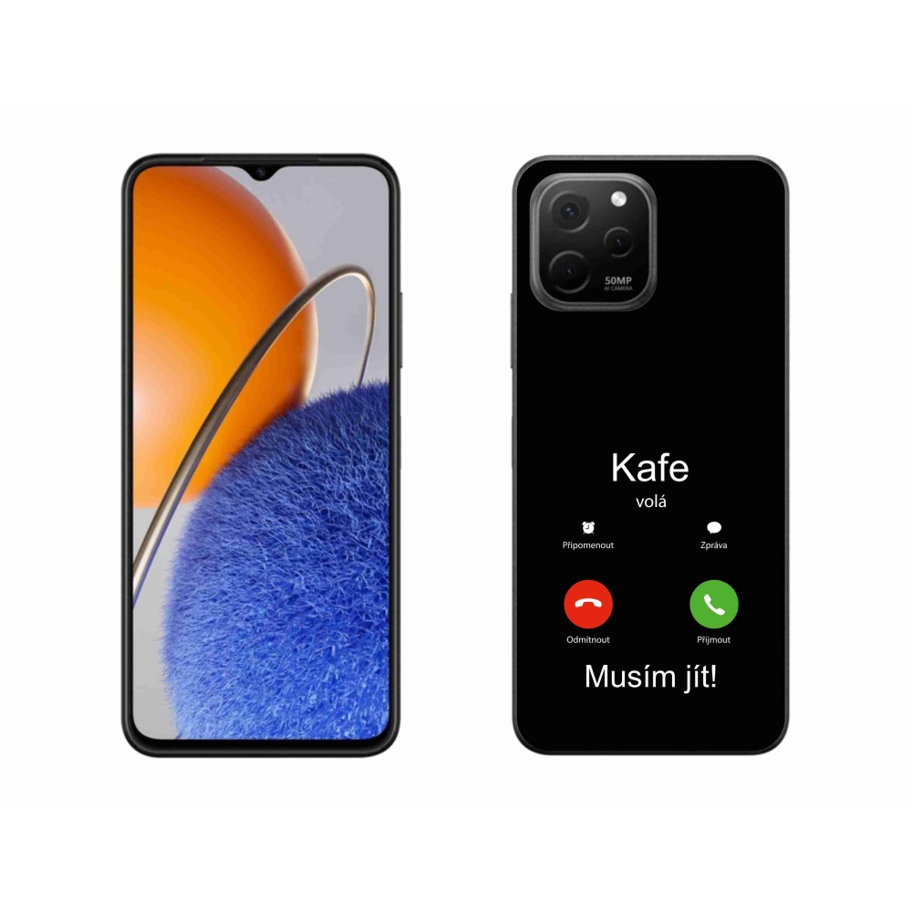 Gelový kryt mmCase na Huawei Nova Y61 - kafe volá černé pozadí