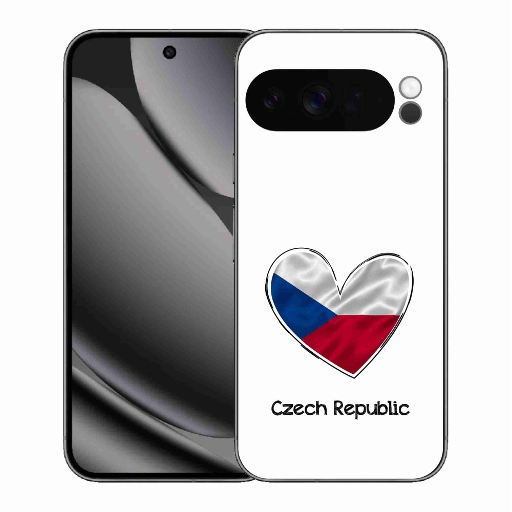 Gelový kryt mmCase na Google Pixel 10 Pro XL - vlajka srdce bílé pozadí