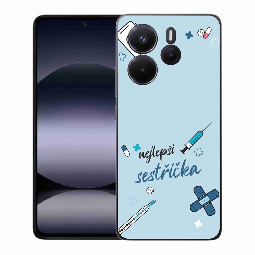 Gelový kryt mmCase na Xiaomi Redmi Note 14 - nejlepší sestřička modré pozadí