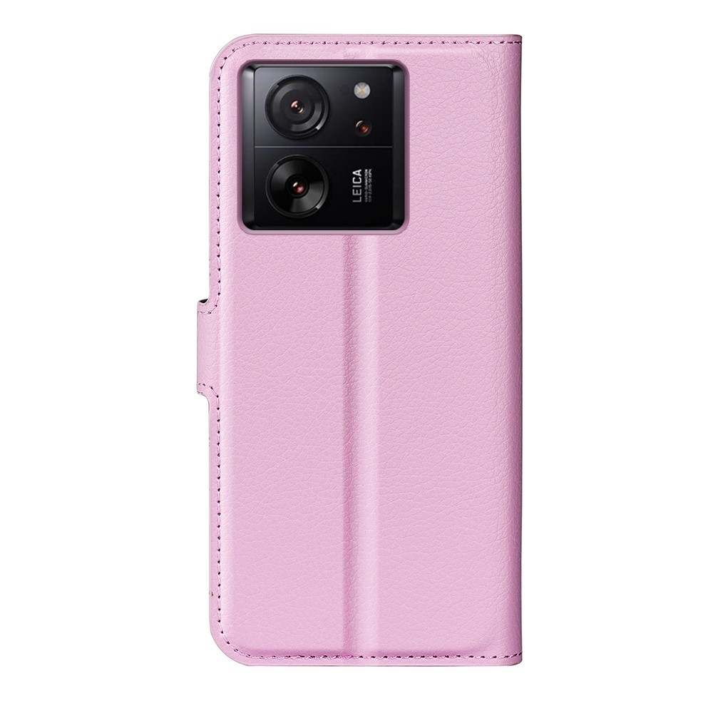 Litchi knížkové pouzdro na Xiaomi 13T/13T Pro - růžové